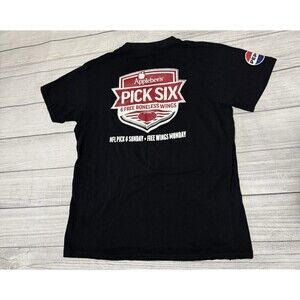 Applebee’s NFL Pick Six T-Shirt Mens Large Black Wings Promo Tee Pepsi Football